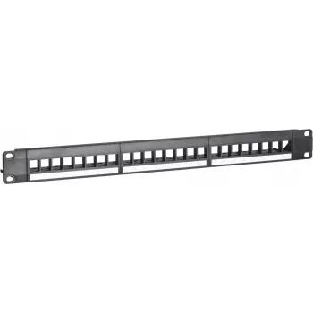 DSIT UTP Keystone patchpaneel, 24-poorts onbezet, 1U 19 inch rackmontage, zwart