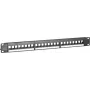 DSIT UTP Keystone patchpaneel, 24-poorts onbezet, 1U 19 inch rackmontage, zwart