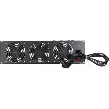 DSIT DS-FAN3FRONT 3U rackmontage ventilatorunit met 3 ventilatoren voor 19 inch racks, zwart