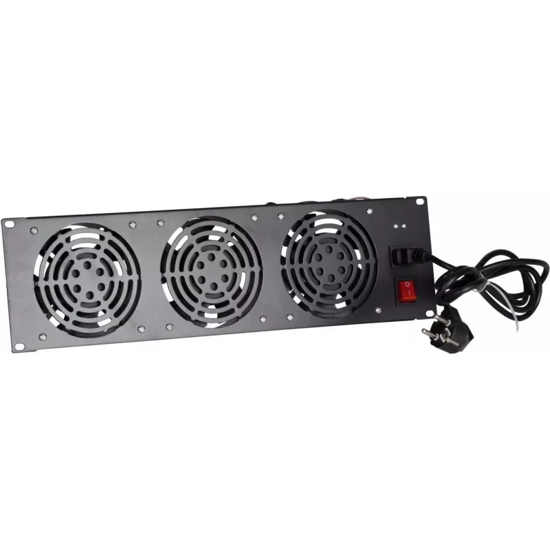 DSIT DS-FAN3FRONT 3U rackmontage ventilatorunit met 3 ventilatoren voor 19 inch racks, zwart