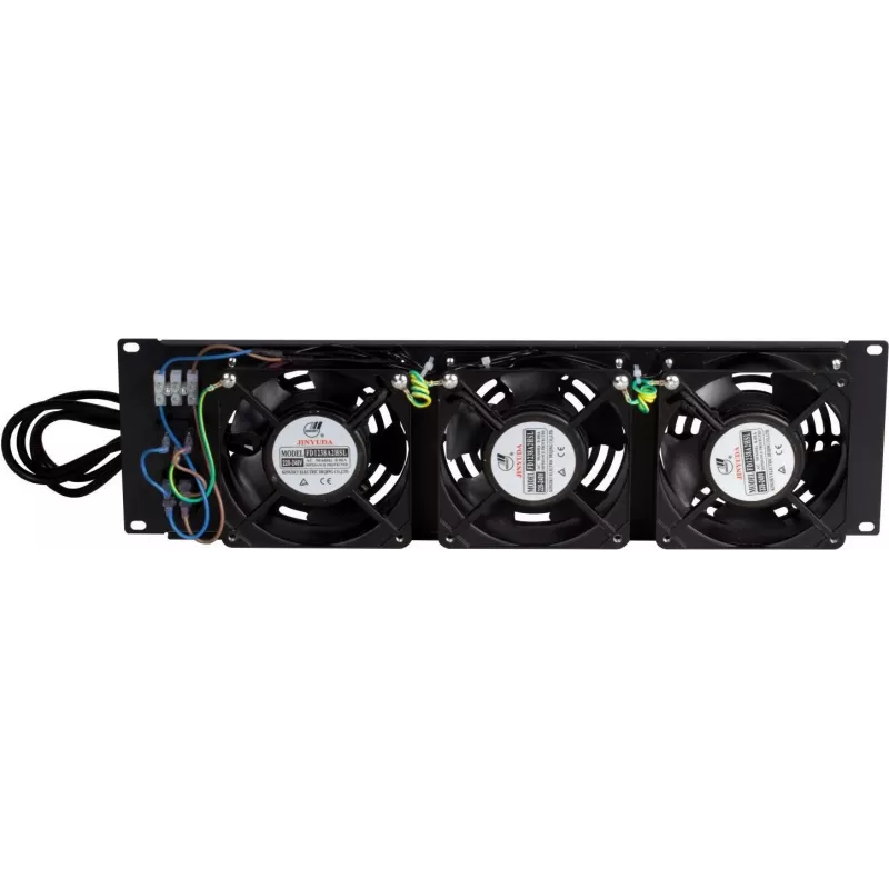 DSIT DS-FAN3FRONT 3U rackmontage ventilatorunit met 3 ventilatoren voor 19 inch racks, zwart