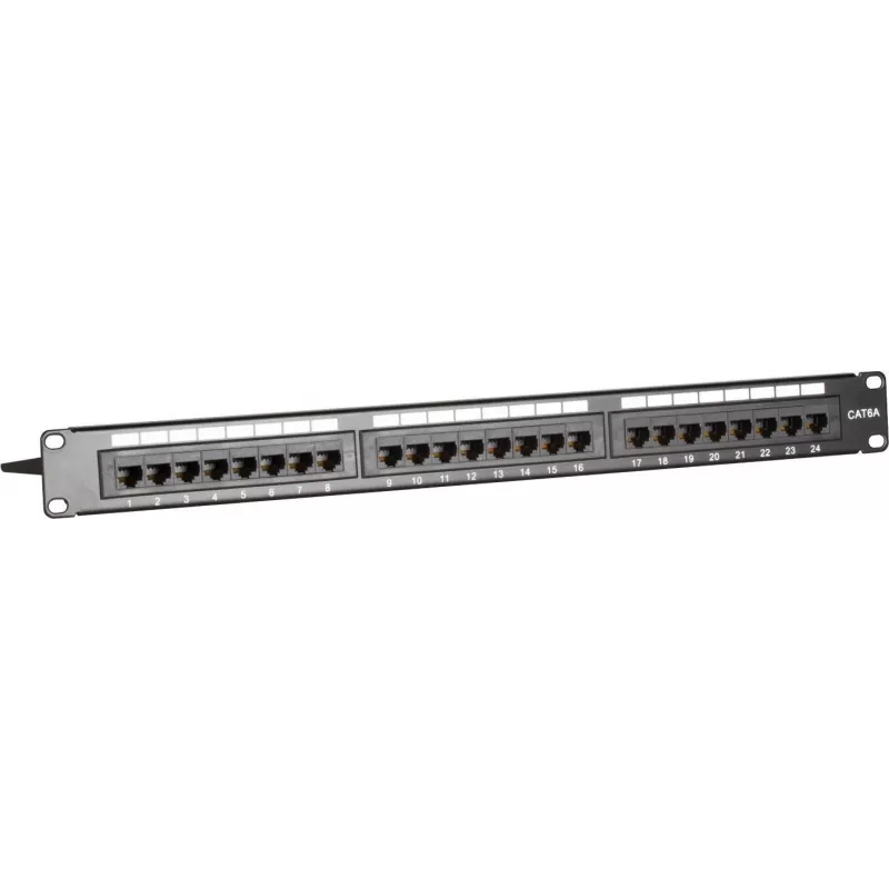 DSIT DS-Patch6a-24UTP 24-poorts CAT6a UTP patchpaneel, 19 inch 1U, 10GbE, PoE+