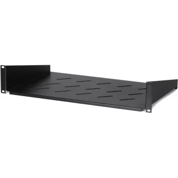 DSIT DS-FH2U300 2U vaste rackplank voor 450 mm diepe wandkasten, 300 mm diepte, zwart