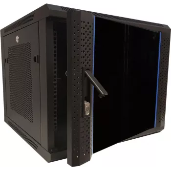DSIT DS6609ZP 9U 19 inch wandmontage-serverbehuizing met glazen deur en geperforeerde zijwanden, 600x600x501 mm, zwart