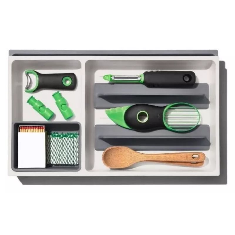 OXO Good Grips siliconen afdruipmat voor servies, grijs