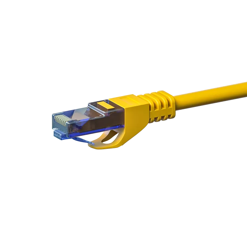 DSIT CAT6a U/UTP 100% koper netwerk-patchkabel, 0,5 m, geel, RJ45, 10GbE, 500MHz