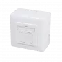 DSIT CAT5e UTP/STP opbouw-wandcontactdoos, wit, 1x RJ45, afgeschermd, LSA+ aansluiting