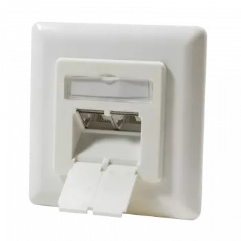 DSIT inbouw dubbele RJ45-bus, verticaal, Cat.6/Class E afgeschermd, ivoor