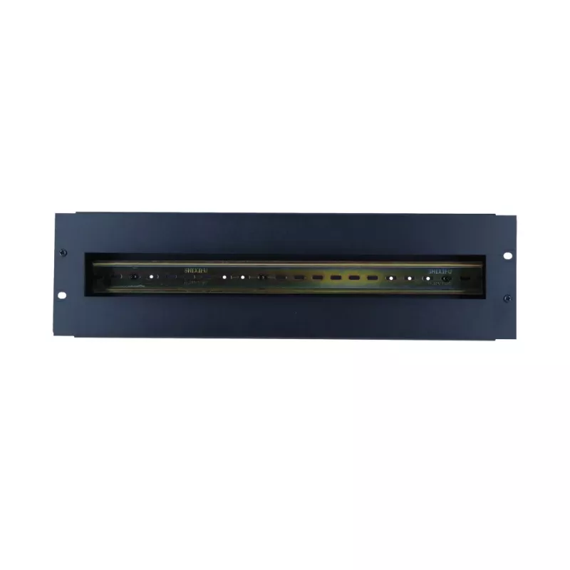 DSIT DS-DIN-4 3U 19-inch DIN-rail schakelkast met dubbele rails, zwart staal