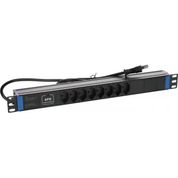DSIT 19 inch Zwitserse stekkerdoos Master Overload - 8 stopcontacten - 1,8 m kabel