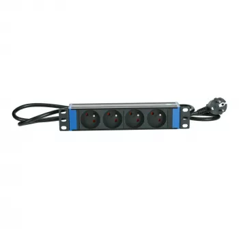 DSIT DS10-4PDU-PE 10 inch stekkerdoos 4-voudig met randaarde, 1,5 m kabel, wit