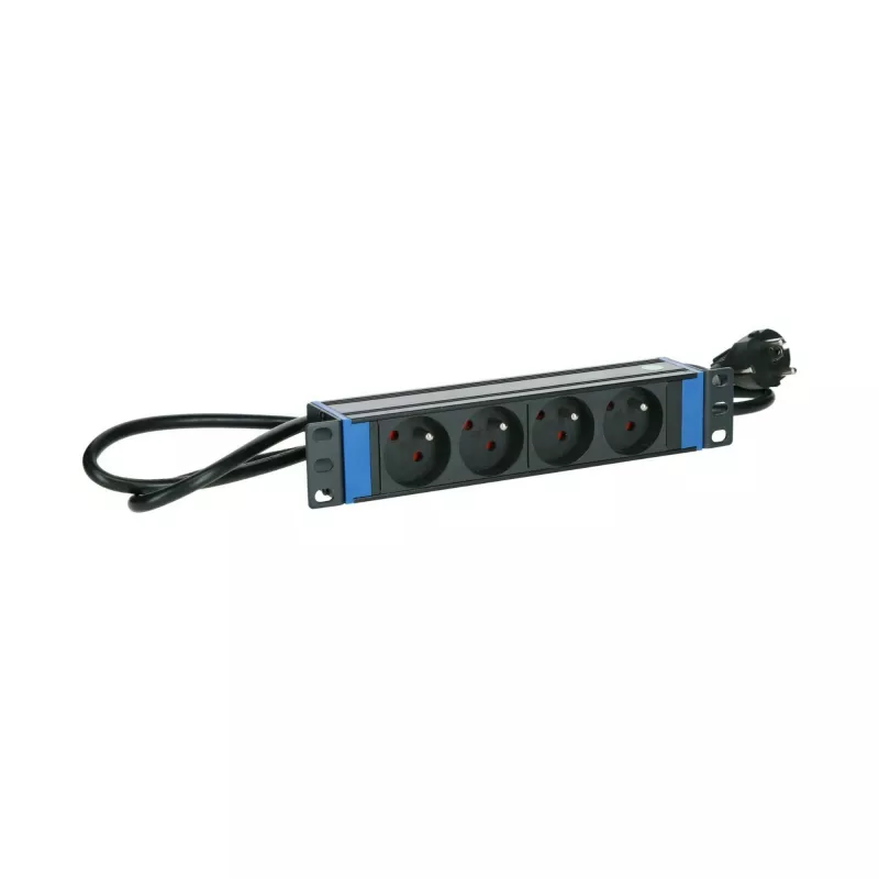 DSIT DS10-4PDU-PE 10 inch stekkerdoos 4-voudig met randaarde, 1,5 m kabel, wit