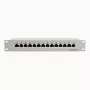 DSIT 10-inch 12-poorts Cat5e STP patchpanel – 1U rackmontage, afgeschermd RJ45, Zwart