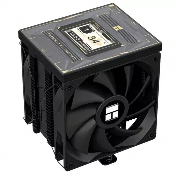 Thermalright Burst Assassin 120 Vision Black ARGB CPU-luchtkoeler met TFT-LCD-display, 6 heatpipes, 220W TDP, 120mm PWM-ventilator, Intel LGA1700/1200/115X/2011/2066, AMD AM5/AM4