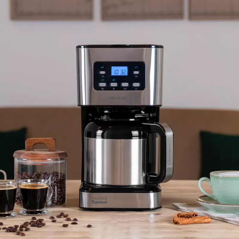 Cecotec Coffee 66 Drop & Thermo Time filterkoffiezetapparaat, 1,2 l thermoskan, 950 W, RVS/Zwart