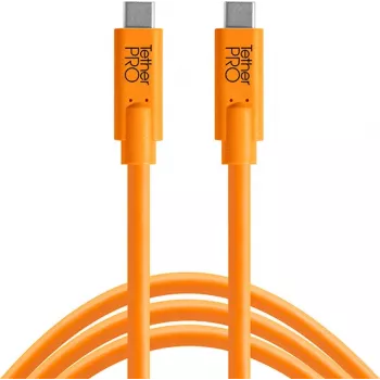 Tether Tools CUC03-ORG USB-C naar USB-C kabel 15ft hoog zichtbaar Oranje
