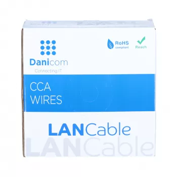 DSIT CAT6 U/UTP 50m flexibele grijze CCA-netwerkkabel op rol