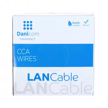 DSIT CAT6 netwerkkabel U/UTP AWG 24/7 flexibel 100 meter grijs CCA