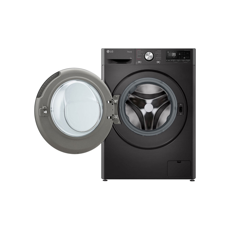LG F2V7SLIM9B Slim-Fit 9kg wasmachine met AI DD en stoom - wit