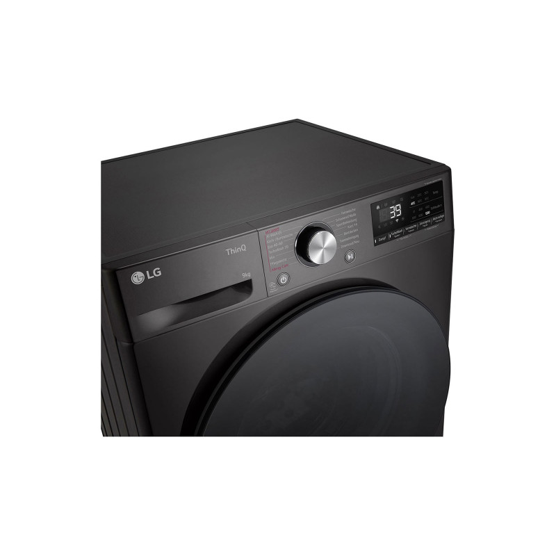 LG F2V7SLIM9B Slim-Fit 9kg wasmachine met AI DD en stoom - wit
