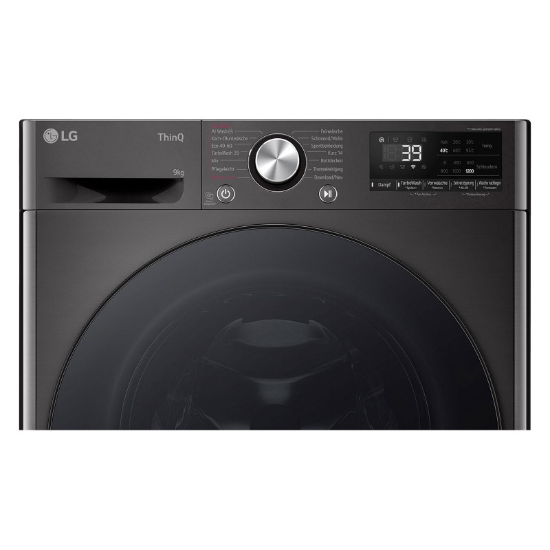 LG F2V7SLIM9B Slim-Fit 9kg wasmachine met AI DD en stoom - wit