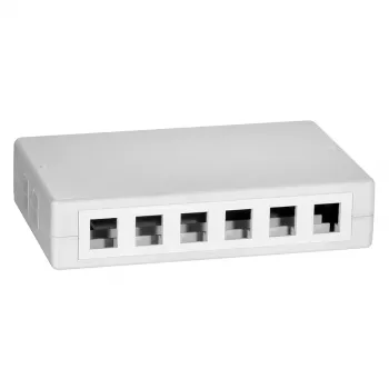 DSIT Keystone lege behuizing verdeelbox 12 poort opbouw wit ABS