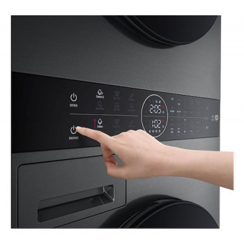 LG ELECTRONICS WashTower WT1210BBF (WiFi) 12kg/10kg wasmachine-drogercombinatie met AI DD™, Steam+ en ezDispense™ - Black Steel