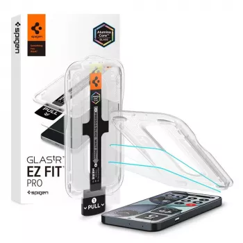 Spigen GLAS.tR EZ Fit Pro AC HD schermbeschermfolie van gehard glas voor Nothing Phone (4a), 2-pack, transparant