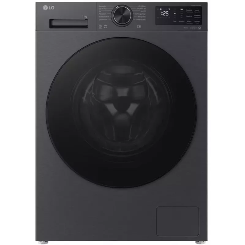 LG F4WX701YB 10,5 kg frontlader-wasmachine met AI DD, stoom, Wi-Fi - Black Steel