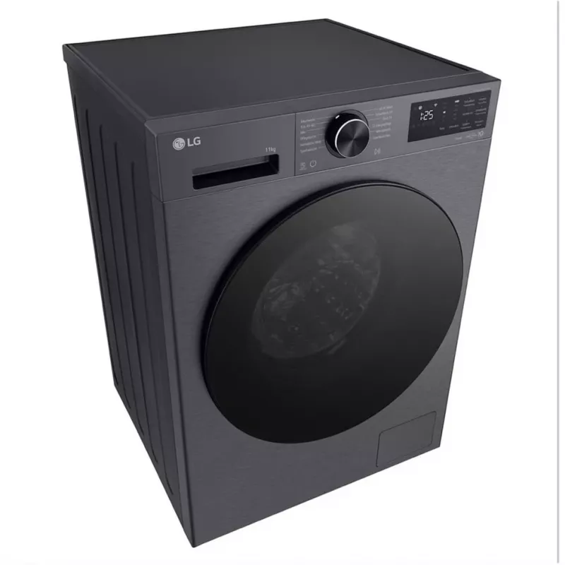 LG F4WX701YB 10,5 kg frontlader-wasmachine met AI DD, stoom, Wi-Fi - Black Steel