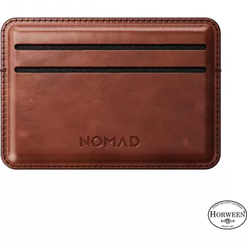 Nomad kaarthouder Horween leer Olde Dublin - slanke minimalistische RFID-blokkerende leren kaarthouder, donkerbruin