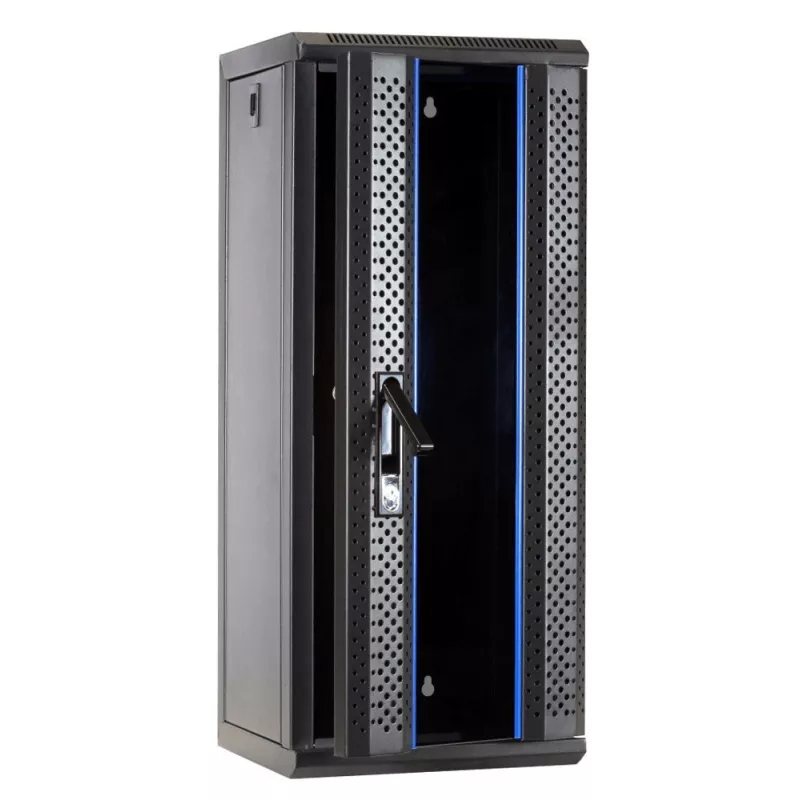 DSIT DS10-3315 15U 10 inch wandmontage serverrack-kast met glazen deur, 312x310x752 mm, zwart
