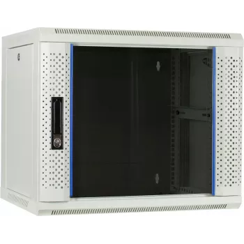 DSIT 9U Wandmontage Serverkast met Glazen Deur, Wit, 600x450x500 mm