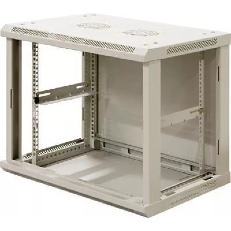 DSIT 9U Wandmontage Serverkast met Glazen Deur, Wit, 600x450x500 mm