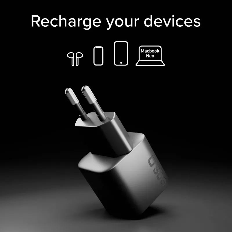 SBS 20W USB-C PD Wandlader Zwart