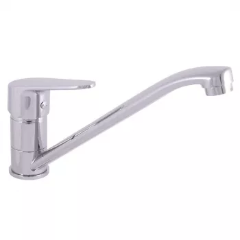 Keukenkraan DVI205.5 Einhandmischer, Gepolijst Chroom, Zwenkuitloop, Messing