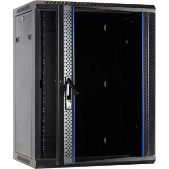 DSIT DS6415 15U Wandmontage Serverkast met Glazen Deur, 600x450x770 mm, Zwart