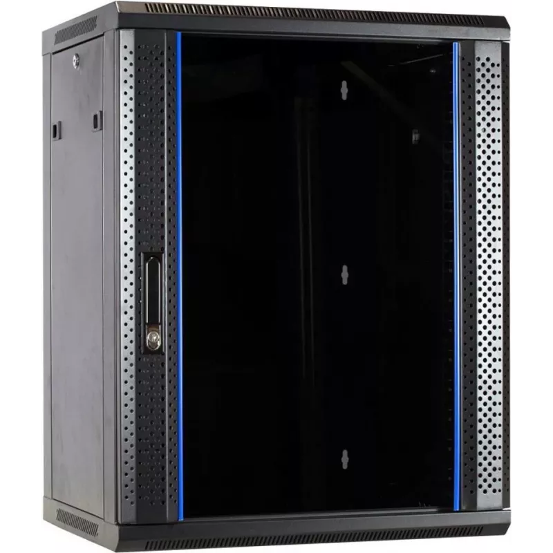 DSIT DS6415 15U Wandmontage Serverkast met Glazen Deur, 600x450x770 mm, Zwart