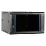 DSIT 6U Wandmontage Serverkast met Glazen Deur, 600 x 600 x 368 mm, Zwart