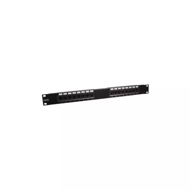 DSIT DS-Patch5-16UTP 19 inch 1U CAT5e UTP 16-poorts patchpaneel, zwart