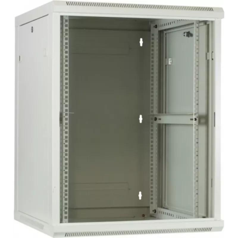 DSIT 6U wandmontage-serverkast met glazen deur, wit, 600x600x368 mm