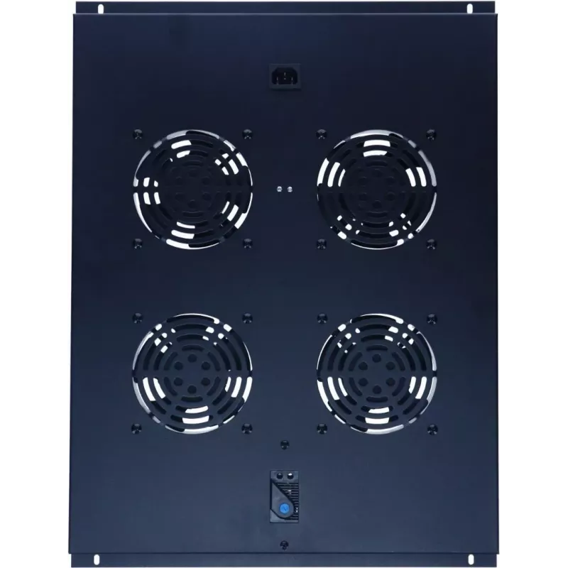 DSIT DS-FT80 4-ventilator serverrack-koeleenheid met thermostaat voor 800 mm diepe kasten, 1U, 230V, zwart