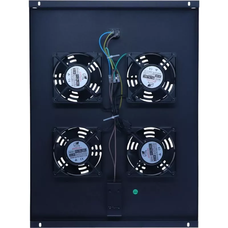 DSIT DS-FT80 4-ventilator serverrack-koeleenheid met thermostaat voor 800 mm diepe kasten, 1U, 230V, zwart