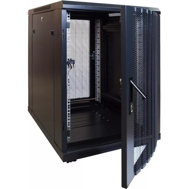 DSIT 15U mini-serverrack met geperforeerde voordeur 600x600x860 mm (DS6615PP-MINI)