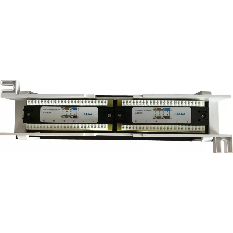 DSIT CAT 6a wandmontage-patchpaneel, 12-poorts UTP, zwart