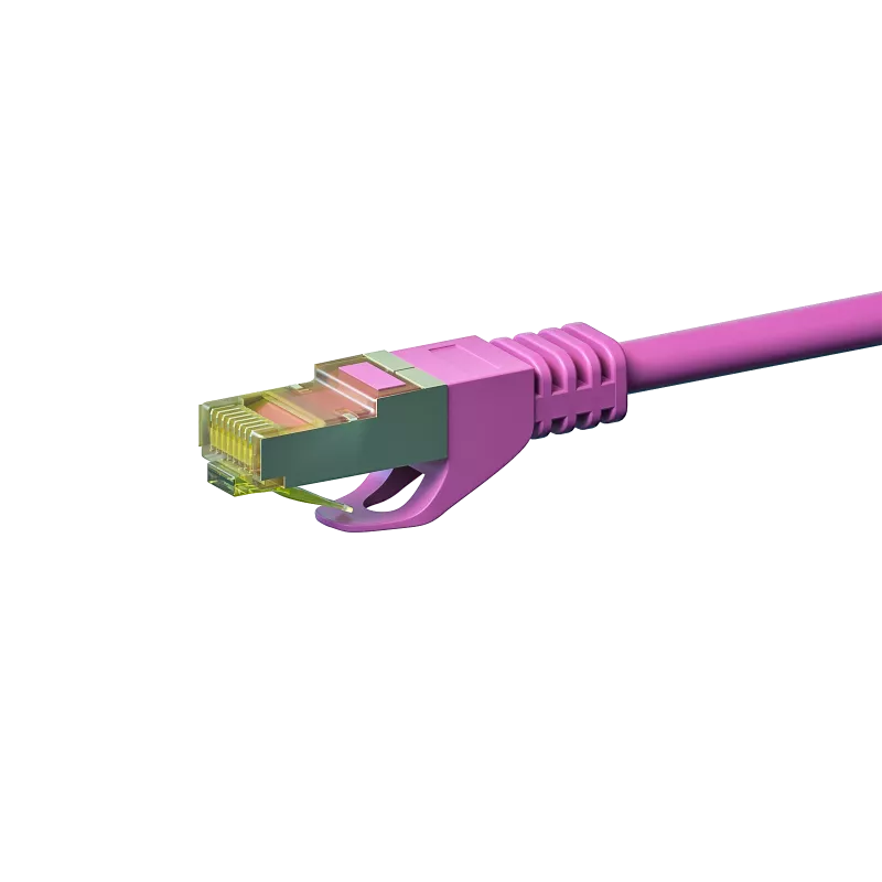 DSIT Cat.7 S/FTP PiMF RJ45 netwerk-patchkabel, roze, 2m