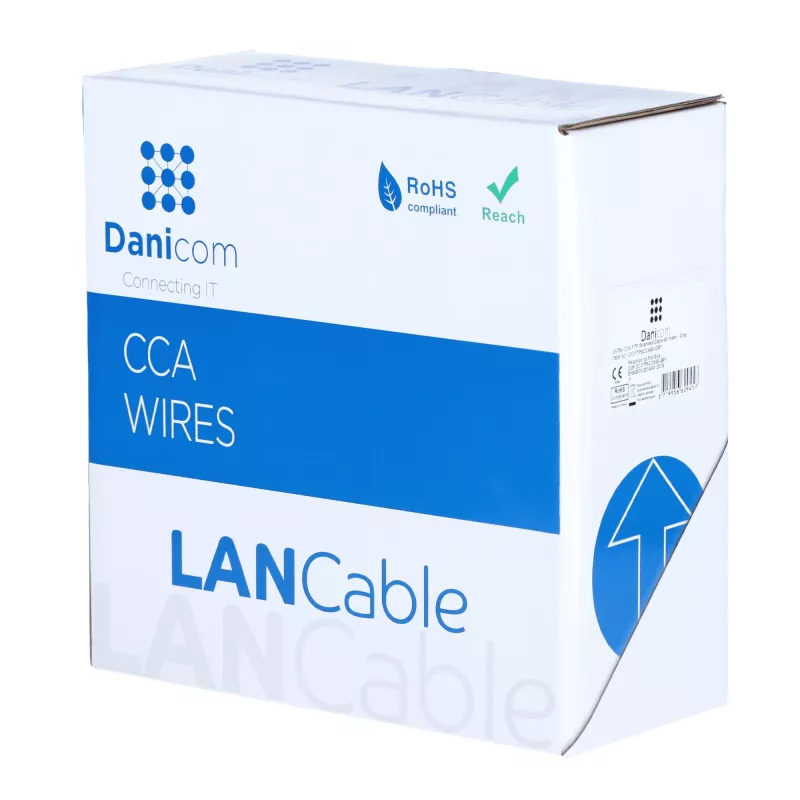 DSIT CAT5e F/UTP 50m flexibele grijze CCA-netwerkkabel op spoel (DC-FTP5CCA50-GRY)