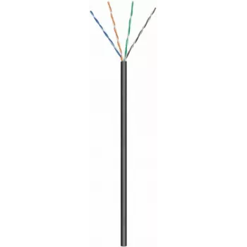 DSIT CAT6 outdoor netwerkkabel, U/UTP, AWG 23/1 massieve geleider, 305 m, zwart, CCA