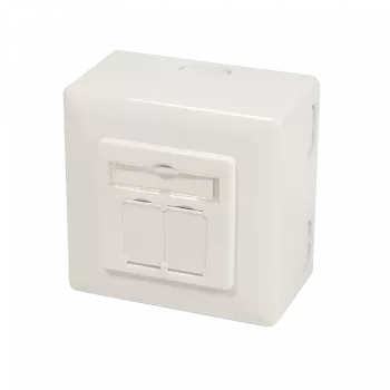 DSIT DC-Wall-Out-STP6-I opbouw Cat. 6/Class E afgeschermde dual-RJ45-contactdoos, ivoor