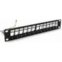 DSIT DS10-Patch-12STP 10 inch STP keystone patchpaneel, 12 poorten, afgeschermd, 1U, zwart